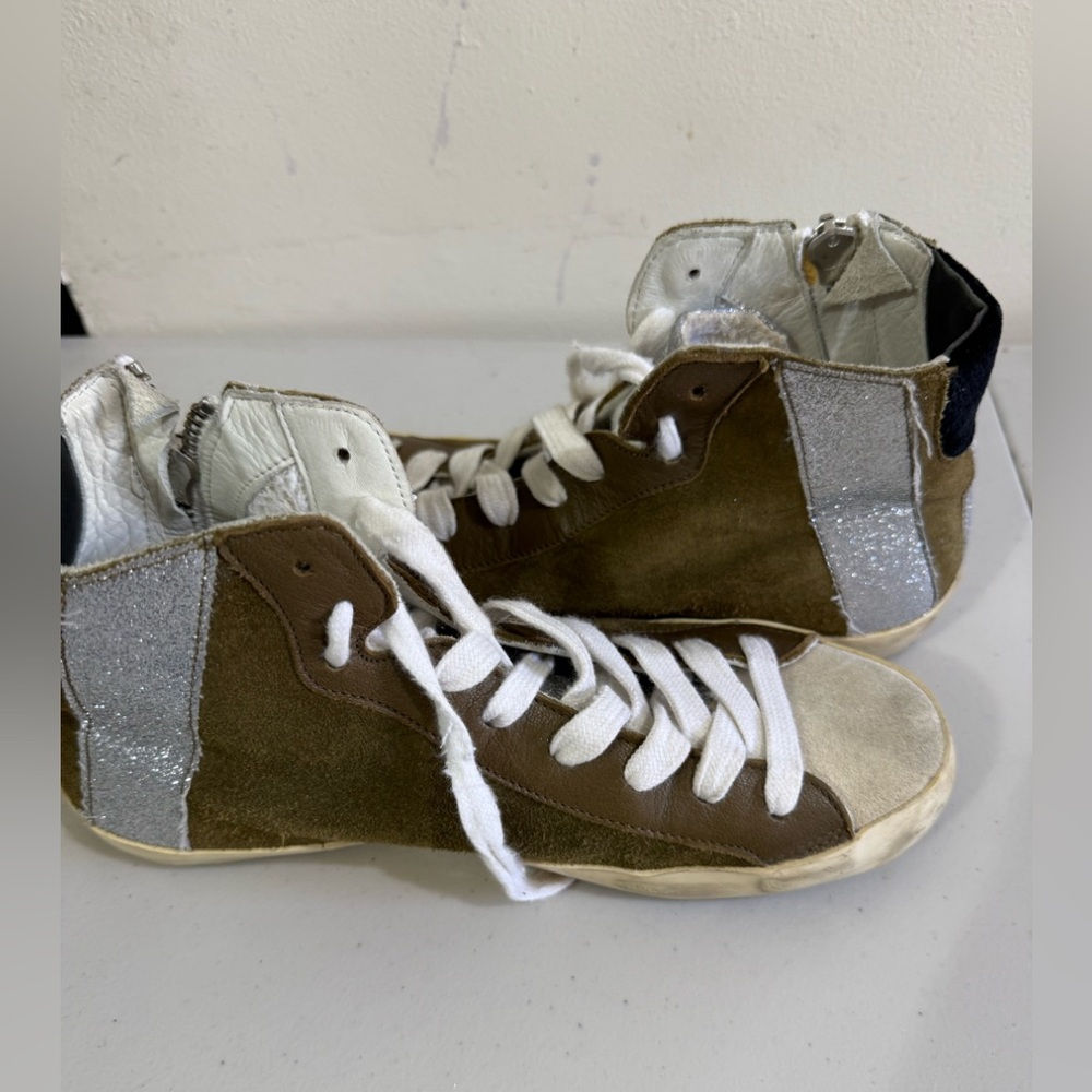 Philippe Model White and Brown High-Top Sneakers - Picture 6 of 13